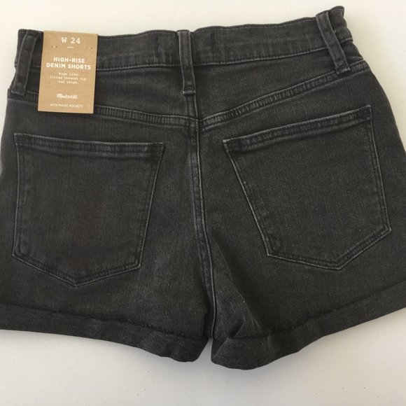 Madewell Pants - Madewell High Rise Black Jean Shorts Size 24 NWT